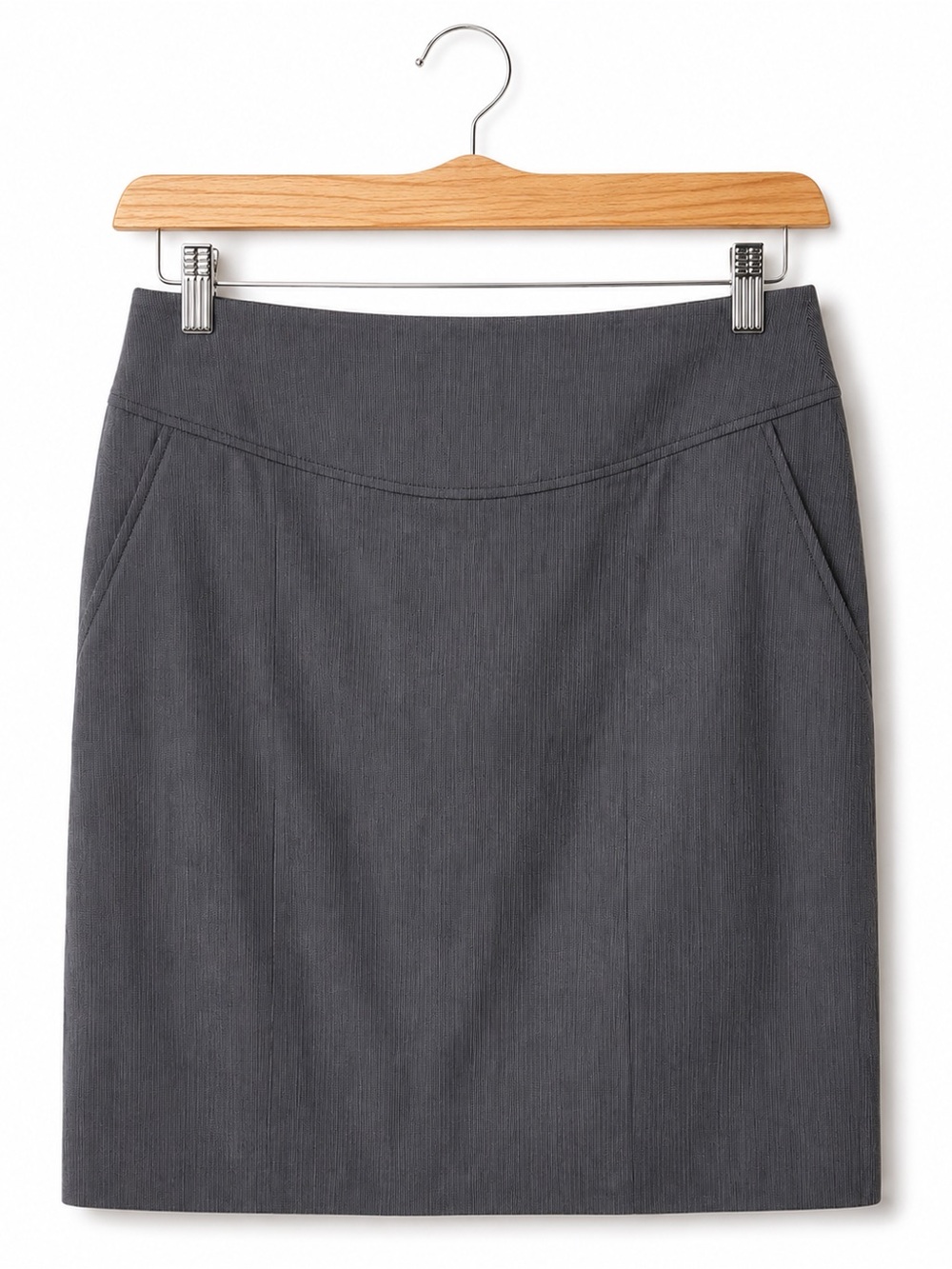 Banana Republic Gray Pencil Skirt Size 14 Stretch Career Office Classic Midi